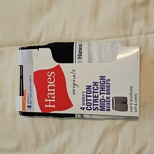 HANES Originals 4 Women's Cotton Stretch Mid-Thigh Boxer Briefs 8/XL